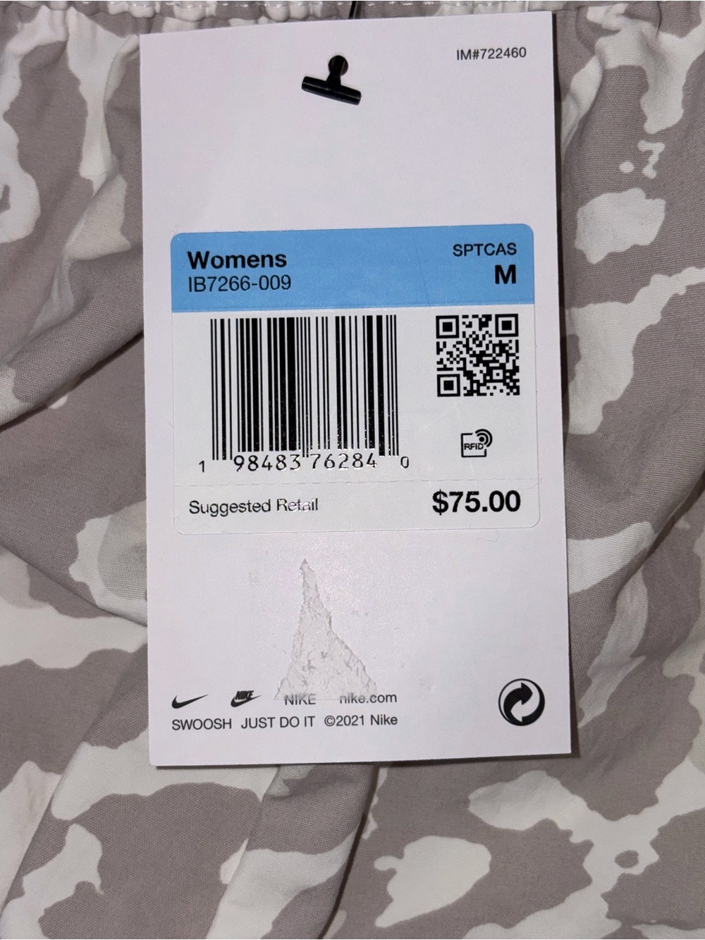 NWT Nike Sportswear Woven Printed Pants Women’s M College Grey/Sail Oversized - Picture 4 of 9